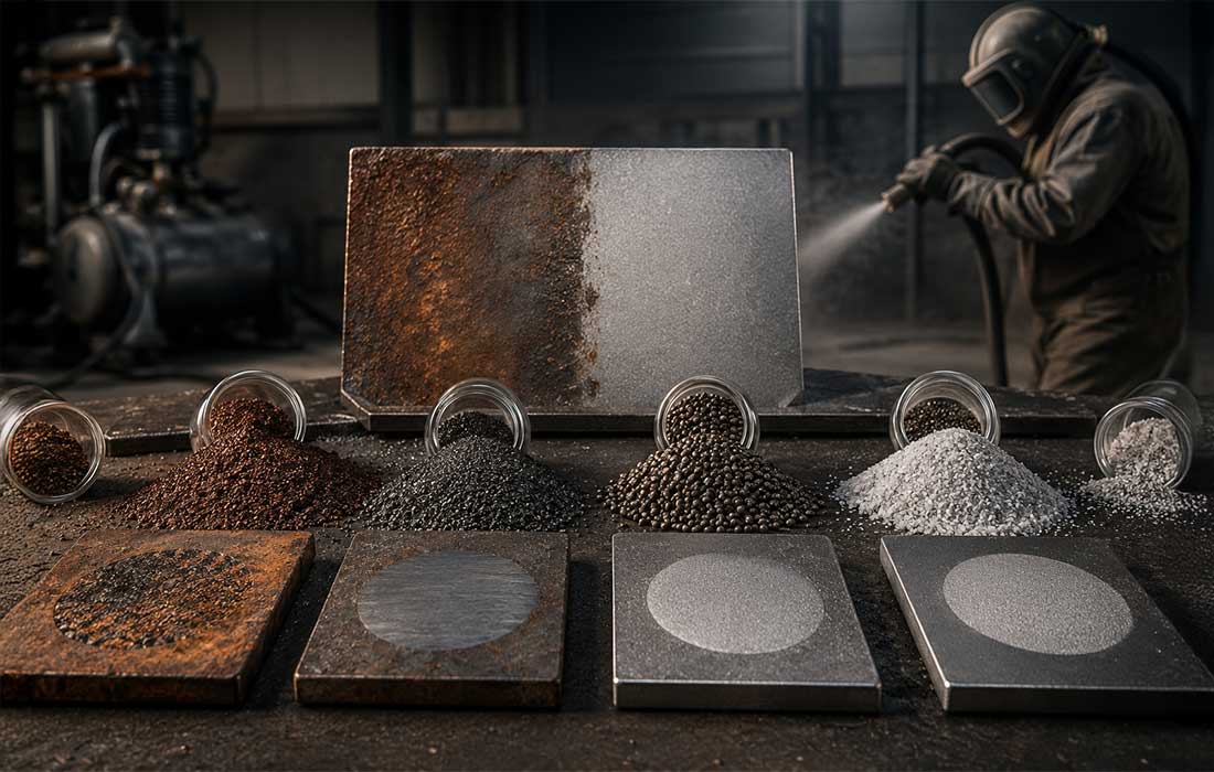 Kumlama işleminde metal yüzeye uygun aşındırıcı seçimi